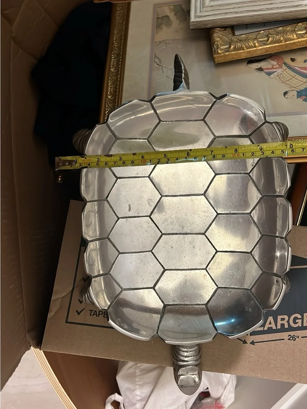 Z Gallerie Silver Hexagonal Footed Tray